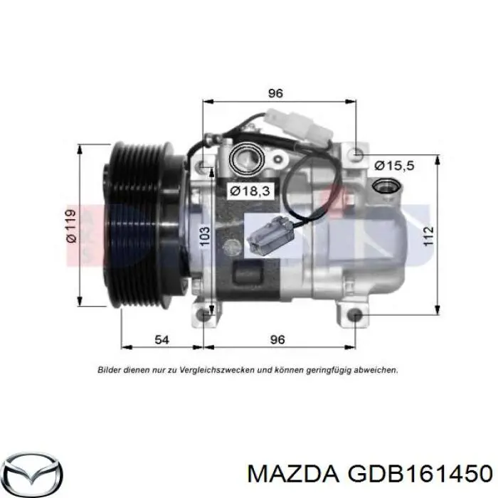 Компресор системи кондиціювання Mazda GDB161450 ціна, від 95.02 USD