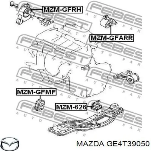 GE4T39050 Mazda подушка (опора двигуна, передня)