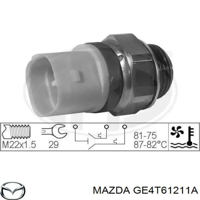 GE4T61211A Mazda шланг радіатора опалювача/пічки, подача