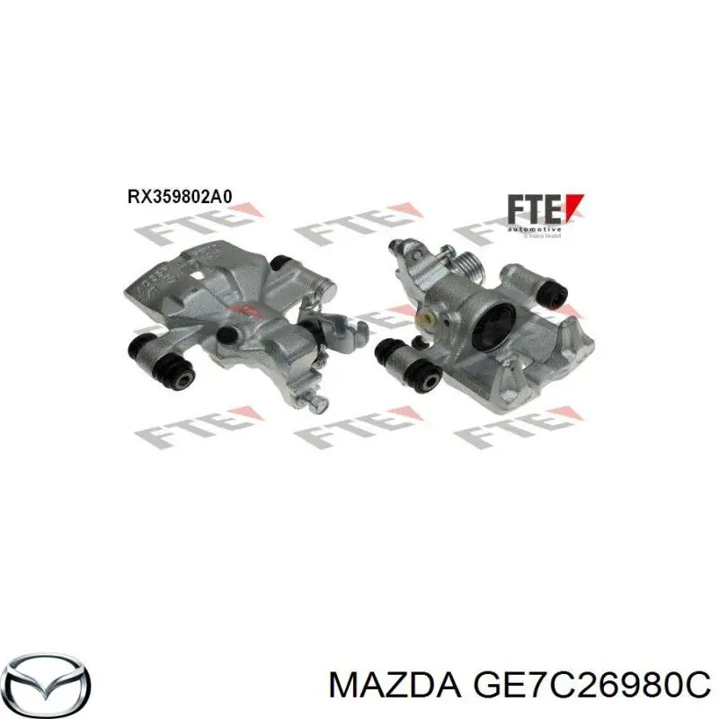 Супорт гальмівний задній правий Mazda GE7C26980C ціна, від 47.05 USD
