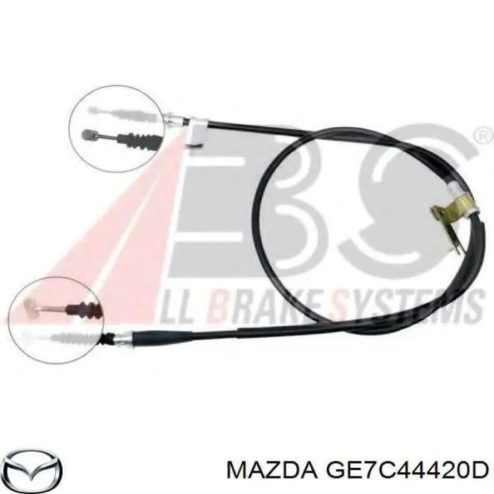 GE7C44420D Mazda трос ручного гальма задній, лівий