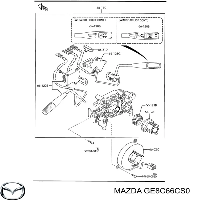 Шлейф керма N06666CS0 Mazda