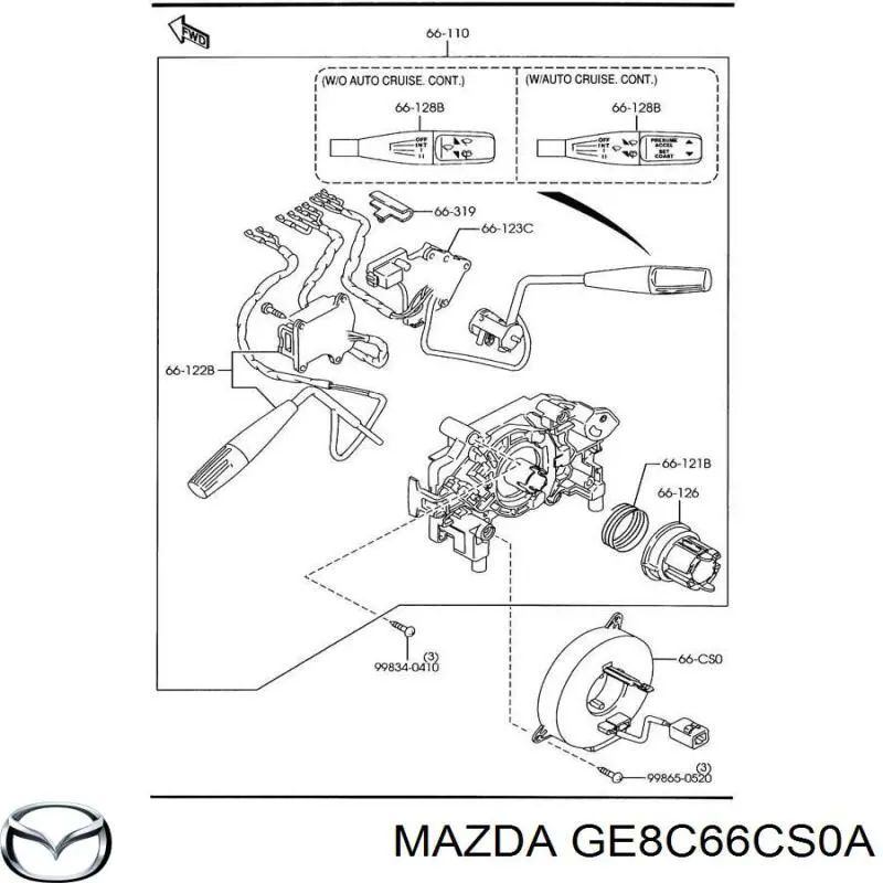 Купити GE8C66CS0A Mazda Контактне кільце подушки безпеки