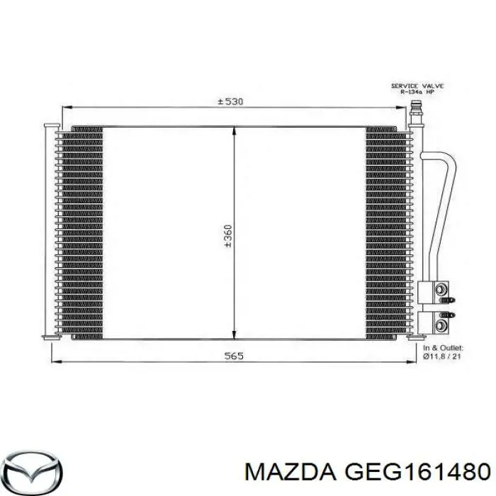GEG161480 Mazda радіатор кондиціонера