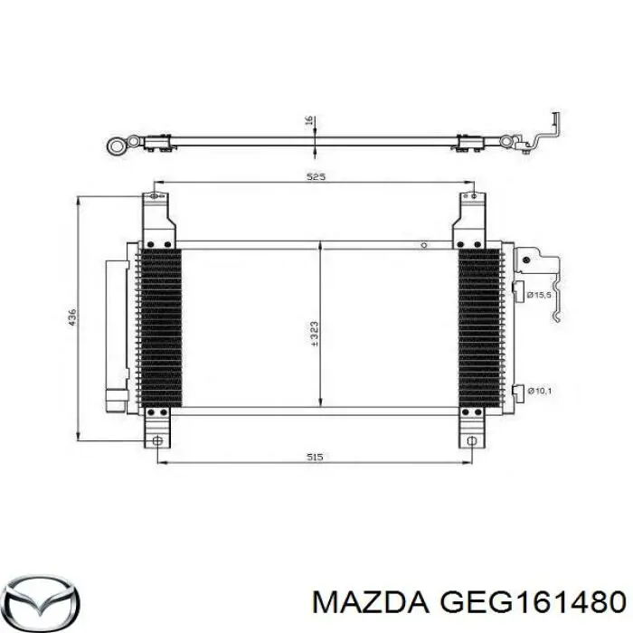 Конденсатор кондиціонера Mazda GEG161480 ціна, від 255.79 USD