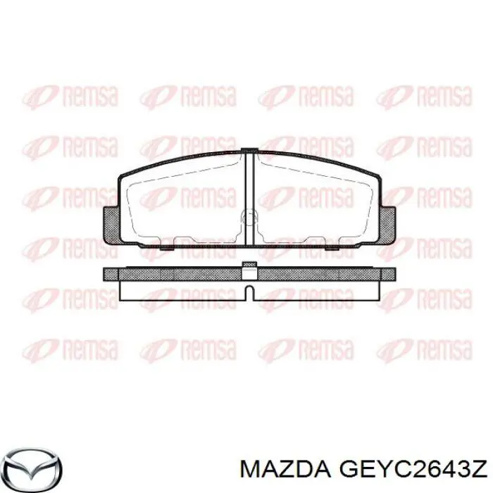 Колодки гальмові задні, дискові GEYC2643Z Mazda