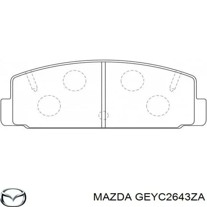 Колодки гальмові задні, дискові GEYC2643ZA Mazda