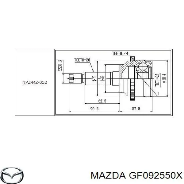 Привід правий Mazda GP182550XC