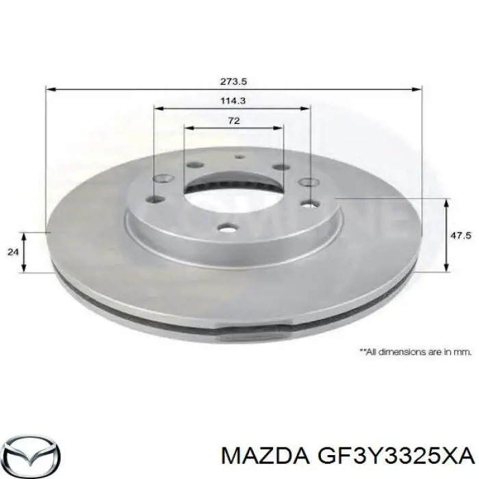 Диск гальмівний передній Mazda GF3Y3325XA