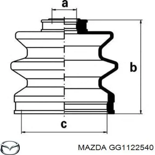 Купити GG1122540 Mazda Пильник шарніра кутових швидкостей внутрішній передній