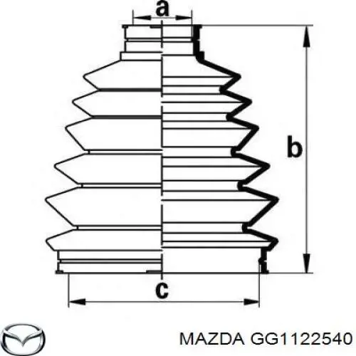 Пильник ШРУСа внутрішній GG1122540 Mazda