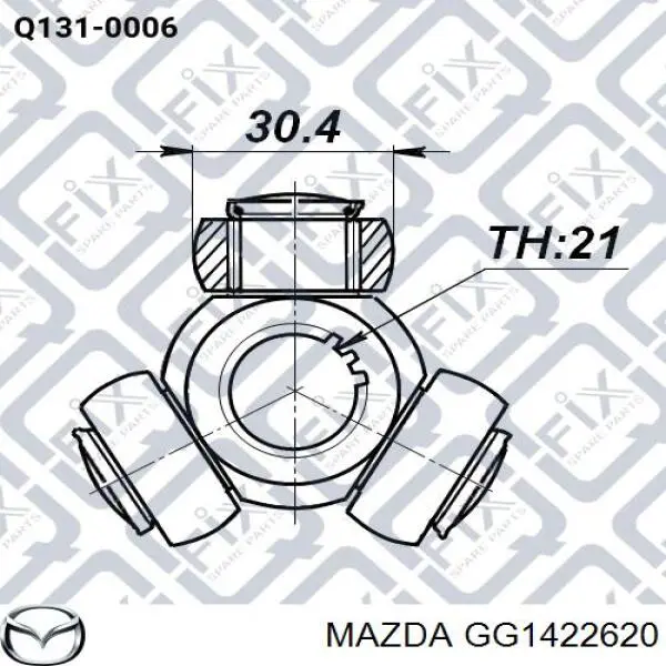 GG1422620 Mazda Шарнір кутових швидкостей передній лівий
