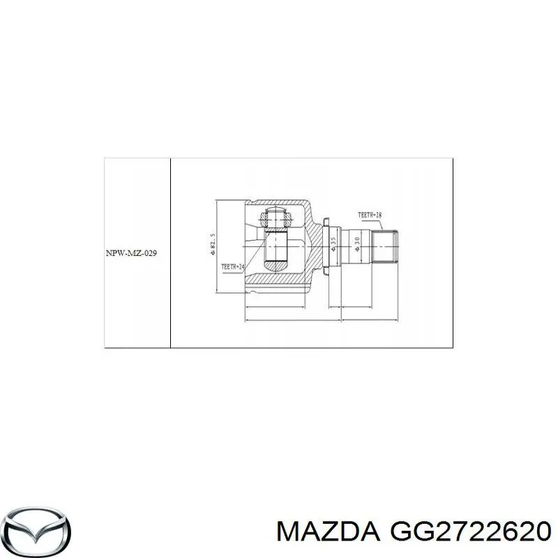 GG2722620 Mazda шрус внутрішній, передній, лівий