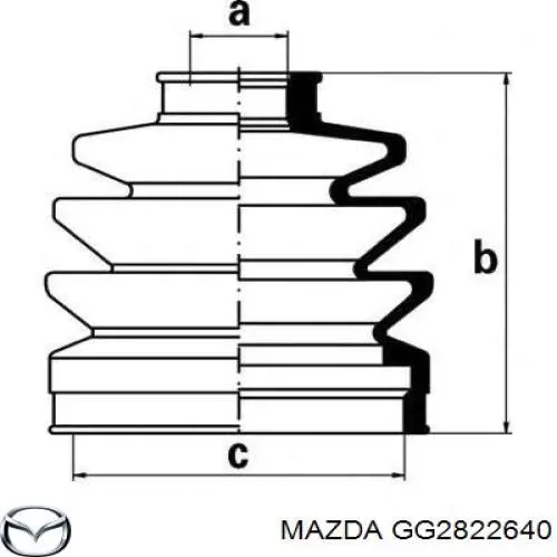 Пильник шарніра кутових швидкостей внутрішній передній лівий Mazda GG2822640 ціна, від 16.73 USD