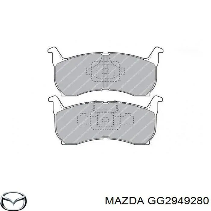 Колодки гальмівні передні, дискові GG2949280 Mazda