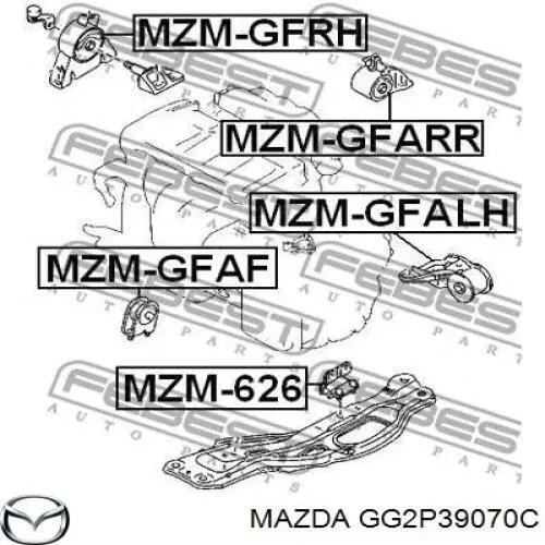 GG2P39070D Mazda Ліва опора двигуна