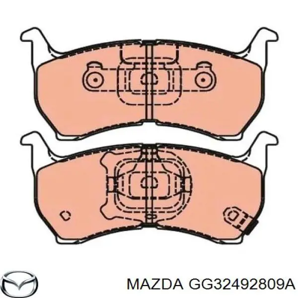 Колодки гальмівні передні, дискові GG32492809A Mazda