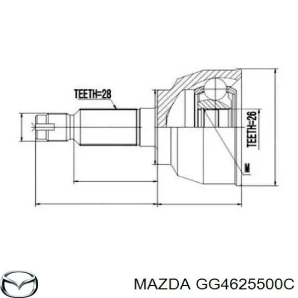 Купити GG4625500C Mazda Піввісь права