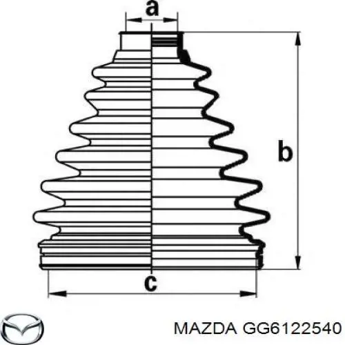 Пильник гранати внутрішній, передній півосі Mazda GG6122540 ціна, від 21.68 USD
