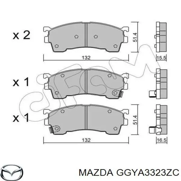 Купити GGYA3323ZC Mazda Колодки гальмівні передні, дискові
