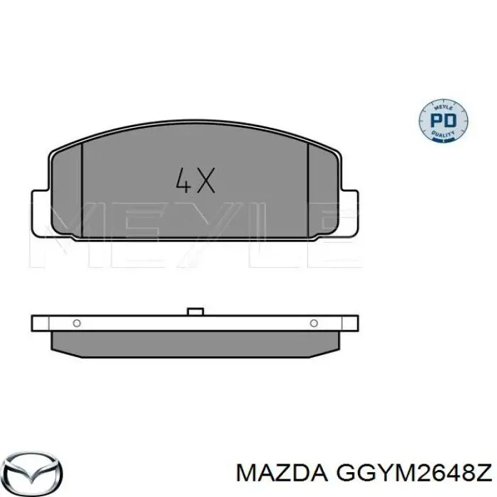 Задні гальмівні колодки GGYM2648Z Mazda