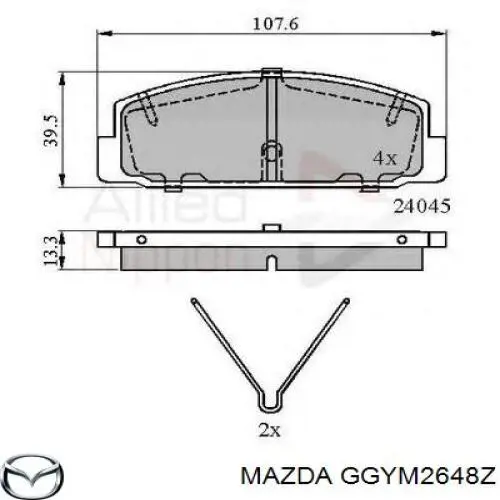 Задні гальмівні колодки Mazda GGYM2648Z ціна, від 15.91 USD