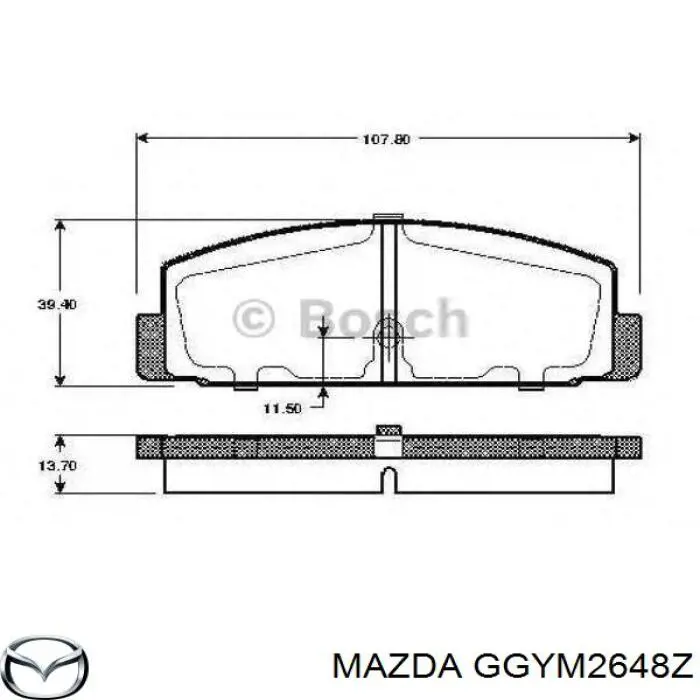 Купити GGYM2648Z Mazda Задні колодки