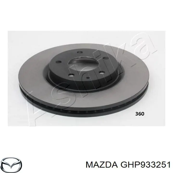 Диск переднього гальма Mazda GHP933251 ціна, від 49.18 USD