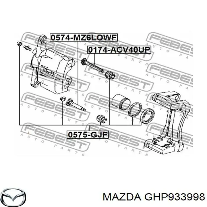 Направляюча супорту переднього, нижня MAZDA GHP933998