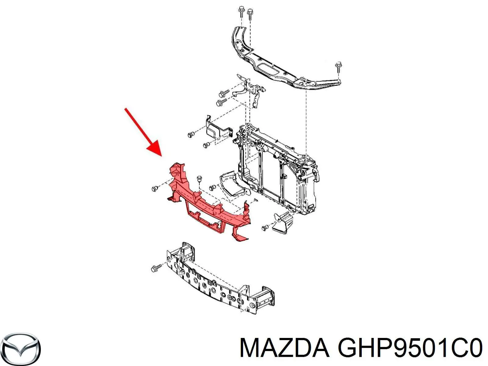 Купити GHP9501C0 Mazda Повітропровід радіатора