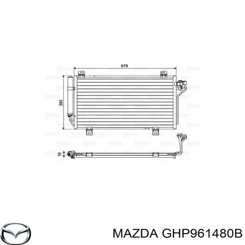Радіатор кондиціонера GHP961480B Mazda