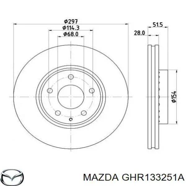 Купити GHR133251A Mazda Ротор гальмівний