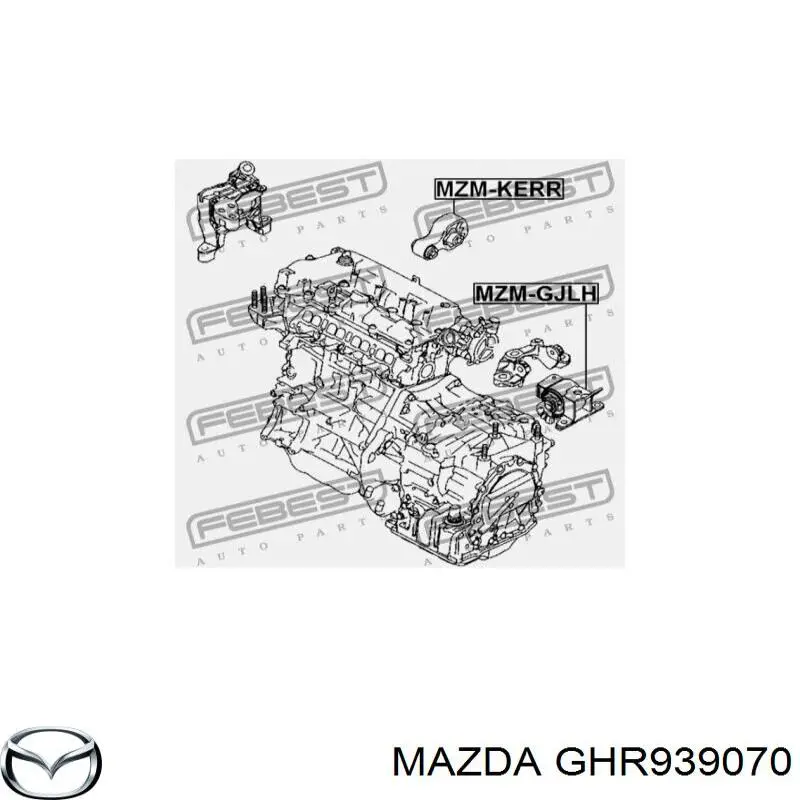 GHR939070 Mazda подушка (опора двигуна, ліва)