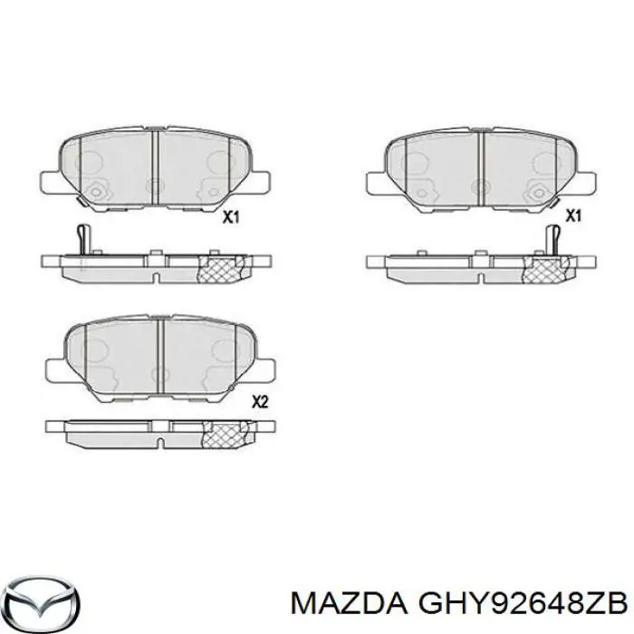 Колодки гальмові задні, дискові GHY92648ZB Mazda