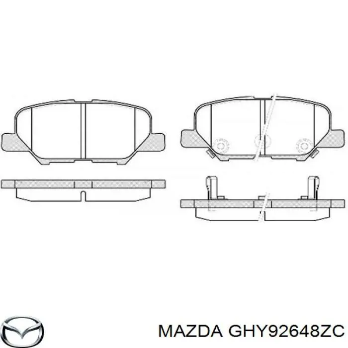 GHY92648ZC Mazda колодки гальмові задні, дискові
