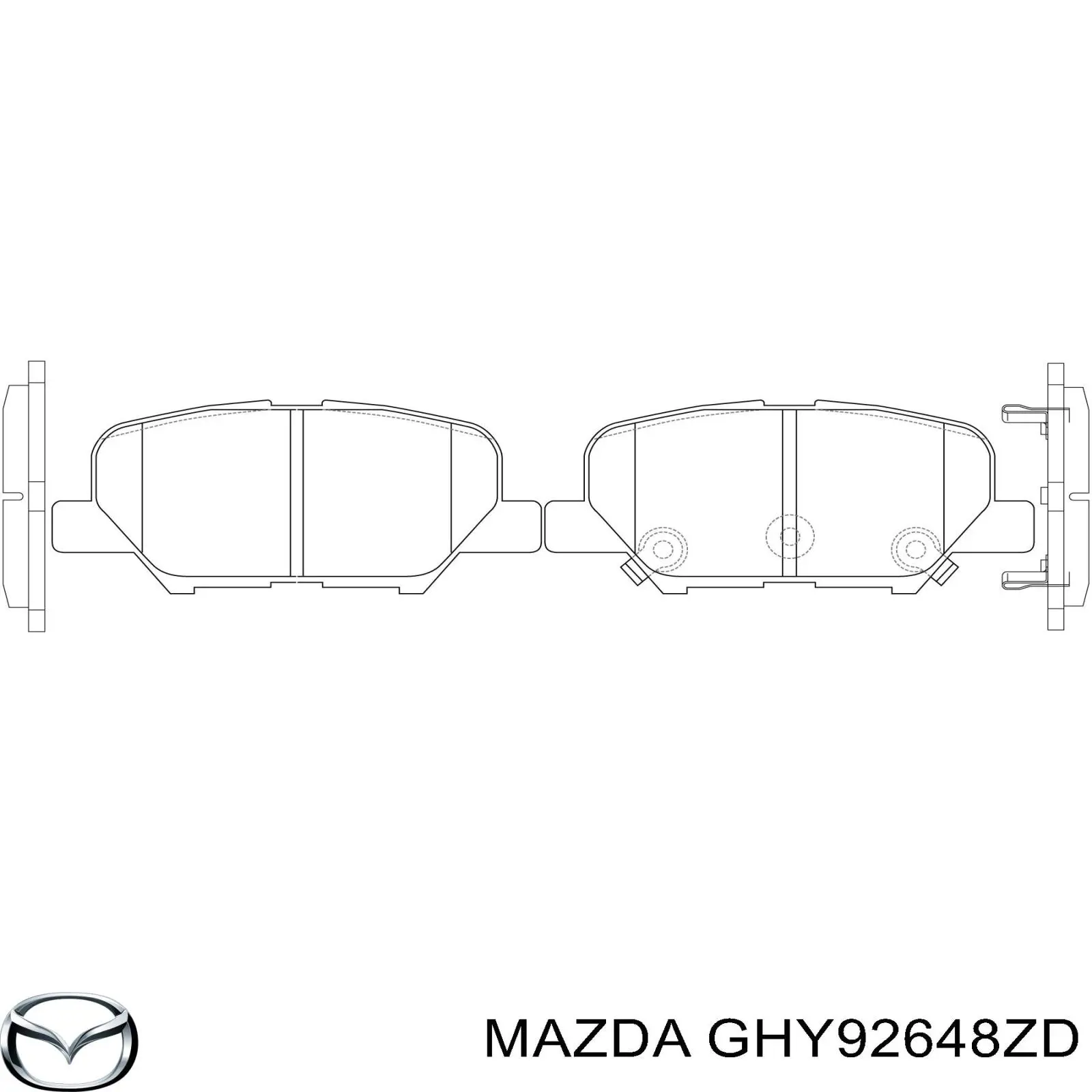 Задні гальмівні колодки Mazda GHY92648ZD ціна, від 25.77 USD