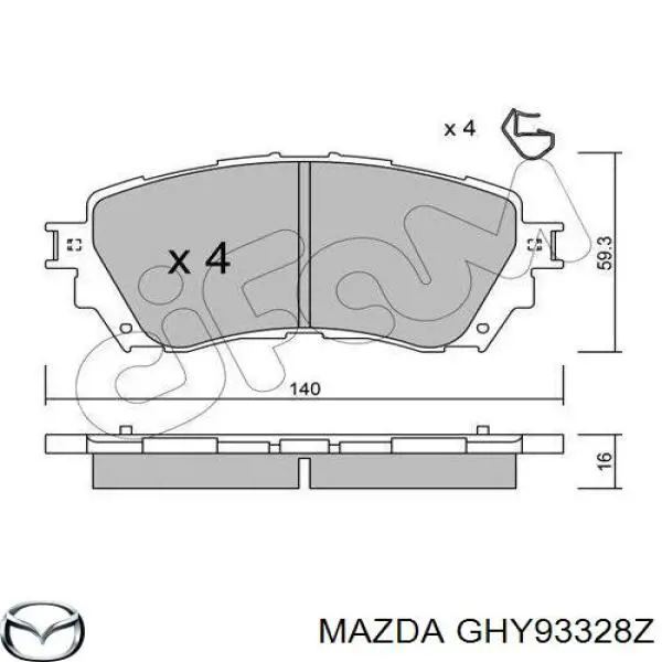 Тормозні колодки Mazda GHY93328Z