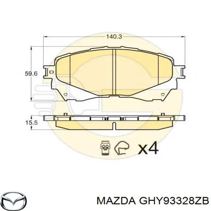 Купити GHY93328ZB Mazda Колодки гальмівні передні, дискові