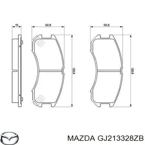 Купити GJ213328ZB Mazda Колодки гальмівні передні, дискові