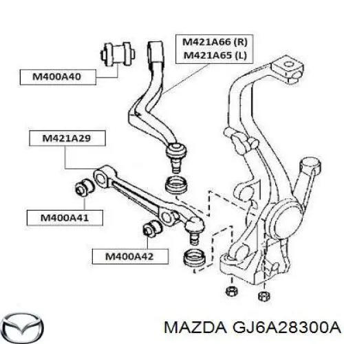 Важіль задньої підвіски нижній, правий Mazda GJ6A28300A ціна, від 36.73 USD