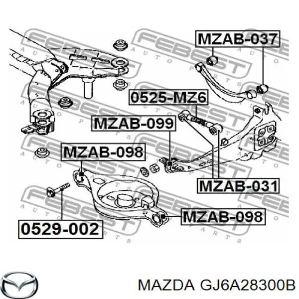 GJ6A28300B Mazda Балансир задній нижній, правий