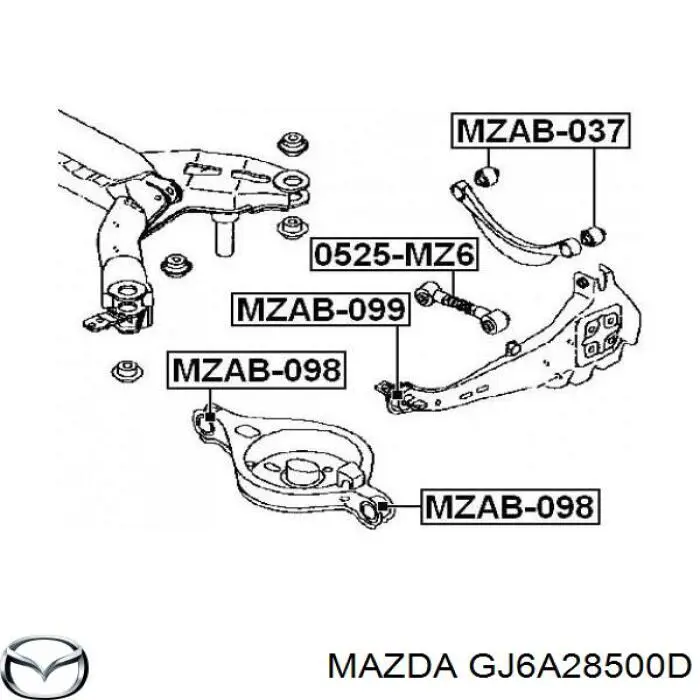 Купити GJ6A28500D Mazda Задня поперечна тяга