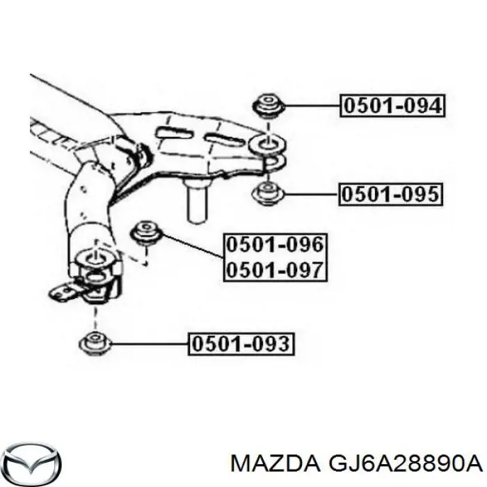 Купити GJ6A28890A Mazda Сайлентблок задньої балки