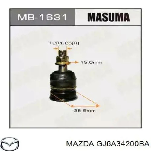Сайлентблок переднього верхнього важеля Mazda GJ6A34200BA ціна, від 7.70 USD