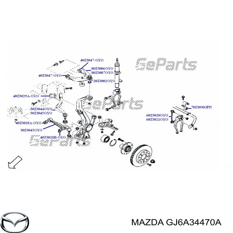 С/блок нижнього важеля Mazda GJ6A34470A