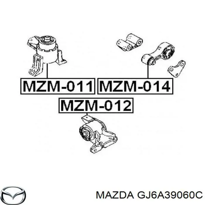 GJ6A39060C Mazda подушка (опора двигуна, права)