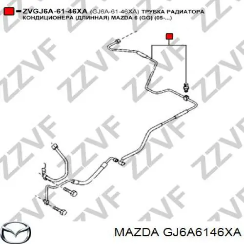 GJ6A6146XA Mazda Шланг кондиціонера, від радіатора до випарника