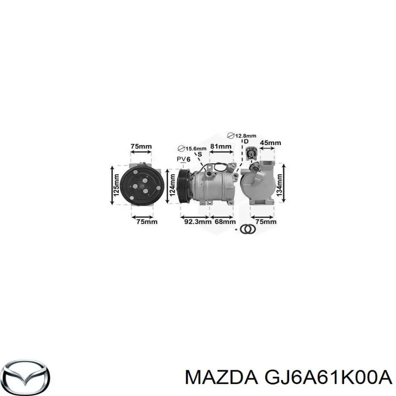 Купити GJ6A61K00A Mazda Компресор кліматичної установки