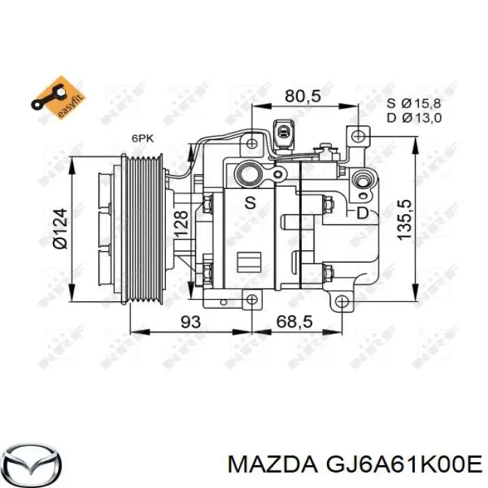Купити GJ6A61K00E Mazda Компресор кліматичної установки