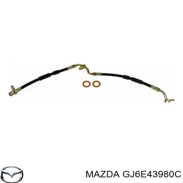 GJ6E43980C Mazda Шланг гальмівний передній, правий